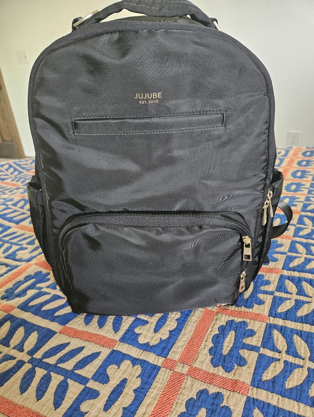 Ju-Ju-Be Black Everyday Backpack with Gold Hardware